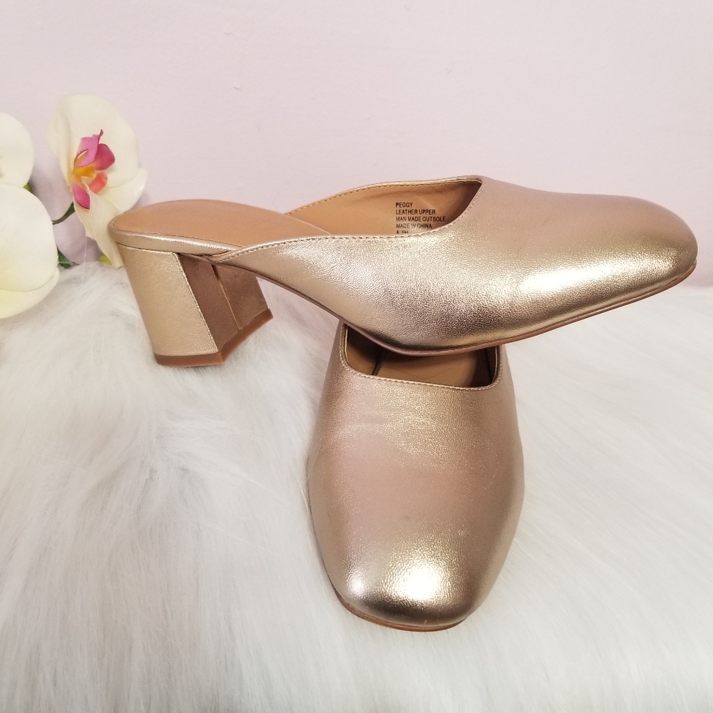Nanette Lepore gold mule shoes 8.5m women